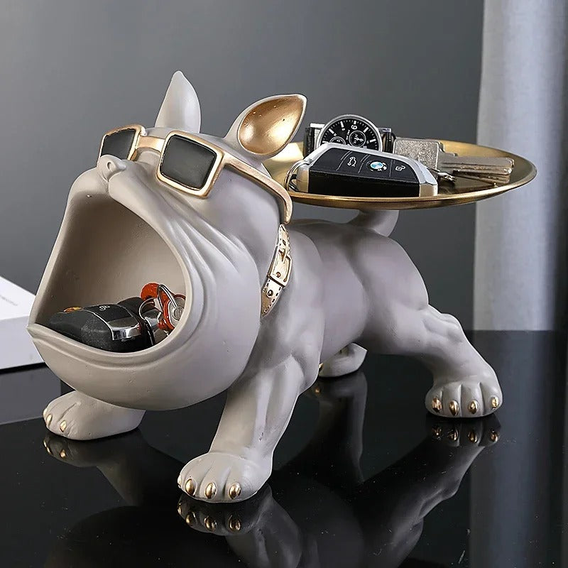 30cm Bulldog Statue with Hidden Key Storage – Premium Resin Home Decor