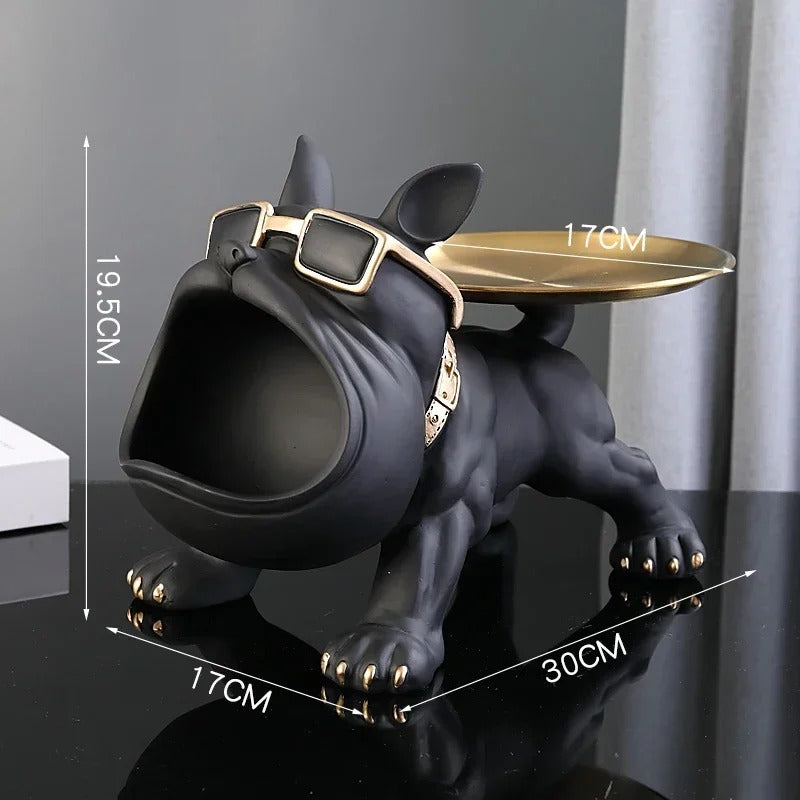30cm Bulldog Statue with Hidden Key Storage – Premium Resin Home Decor
