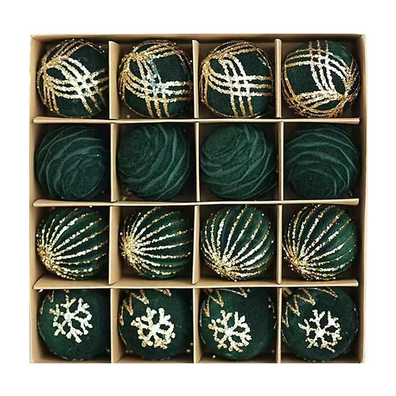 Wine Red Christmas Ball Ornaments – 12/16pcs 6cm Flocked Holiday Tree Decorations