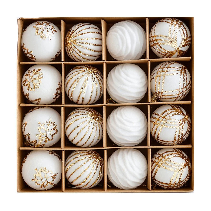 Wine Red Christmas Ball Ornaments – 12/16pcs 6cm Flocked Holiday Tree Decorations