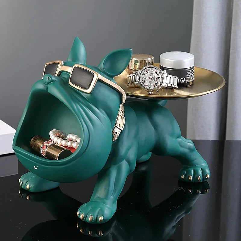 30cm Bulldog Statue with Hidden Key Storage – Premium Resin Home Decor