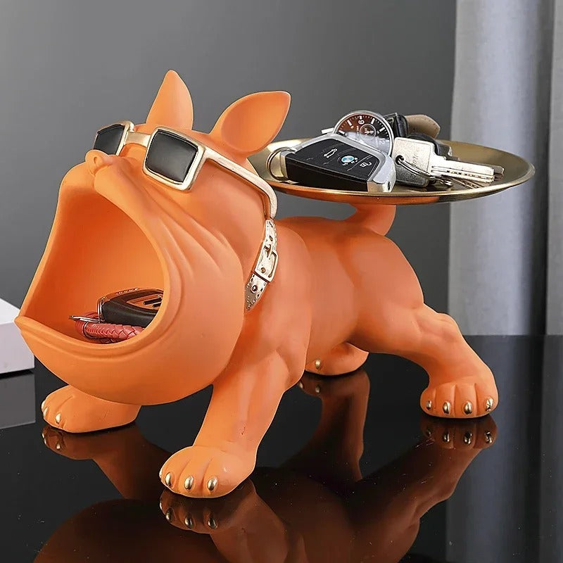 30cm Bulldog Statue with Hidden Key Storage – Premium Resin Home Decor
