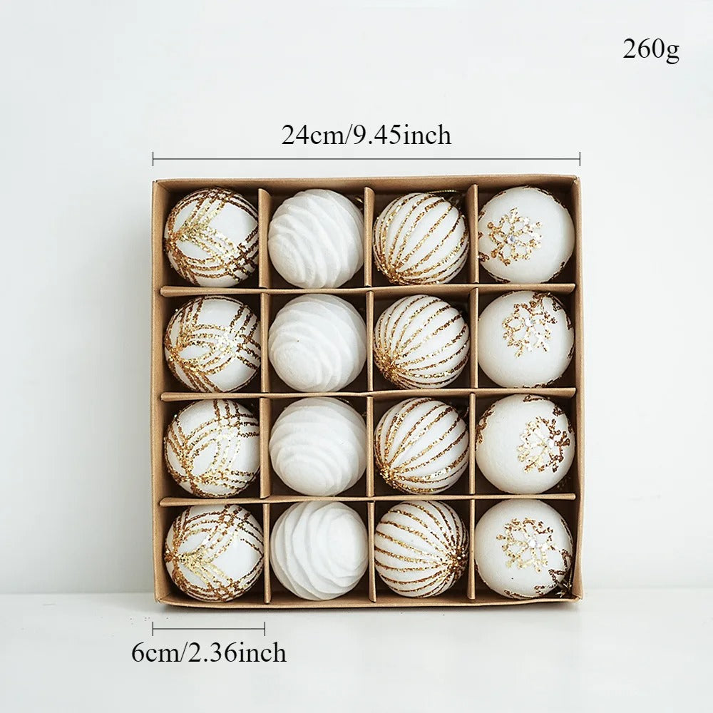 Wine Red Christmas Ball Ornaments – 12/16pcs 6cm Flocked Holiday Tree Decorations