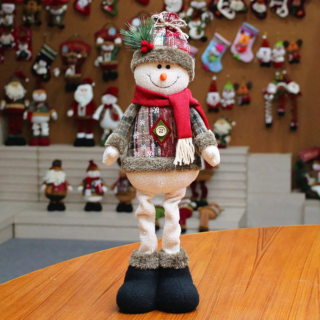 3PCS Christmas Decorative Dolls – Santa Claus, Snowman & Reindeer Standing Ornaments