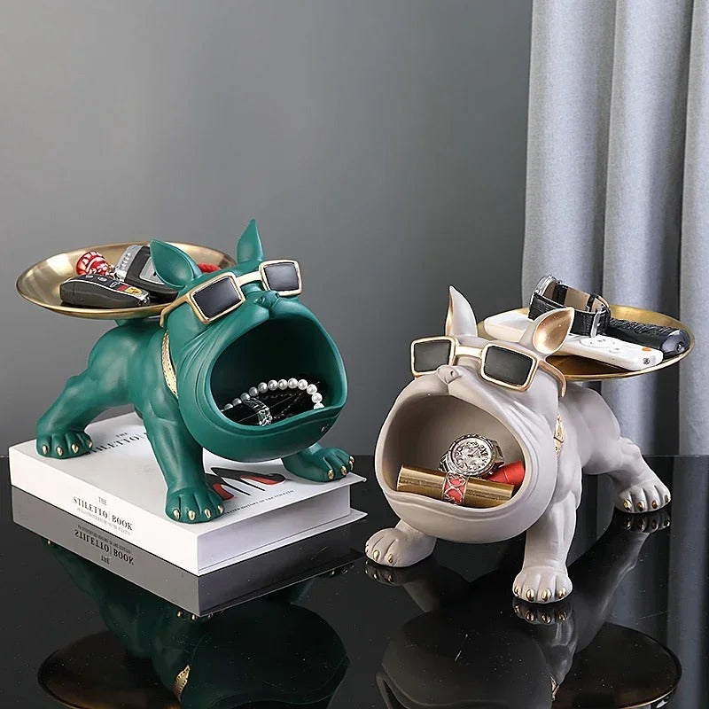 30cm Bulldog Statue with Hidden Key Storage – Premium Resin Home Decor