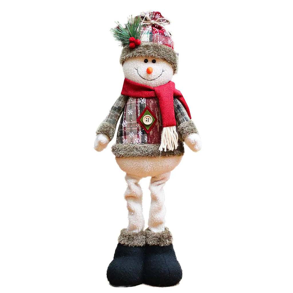 3PCS Christmas Decorative Dolls – Santa Claus, Snowman & Reindeer Standing Ornaments