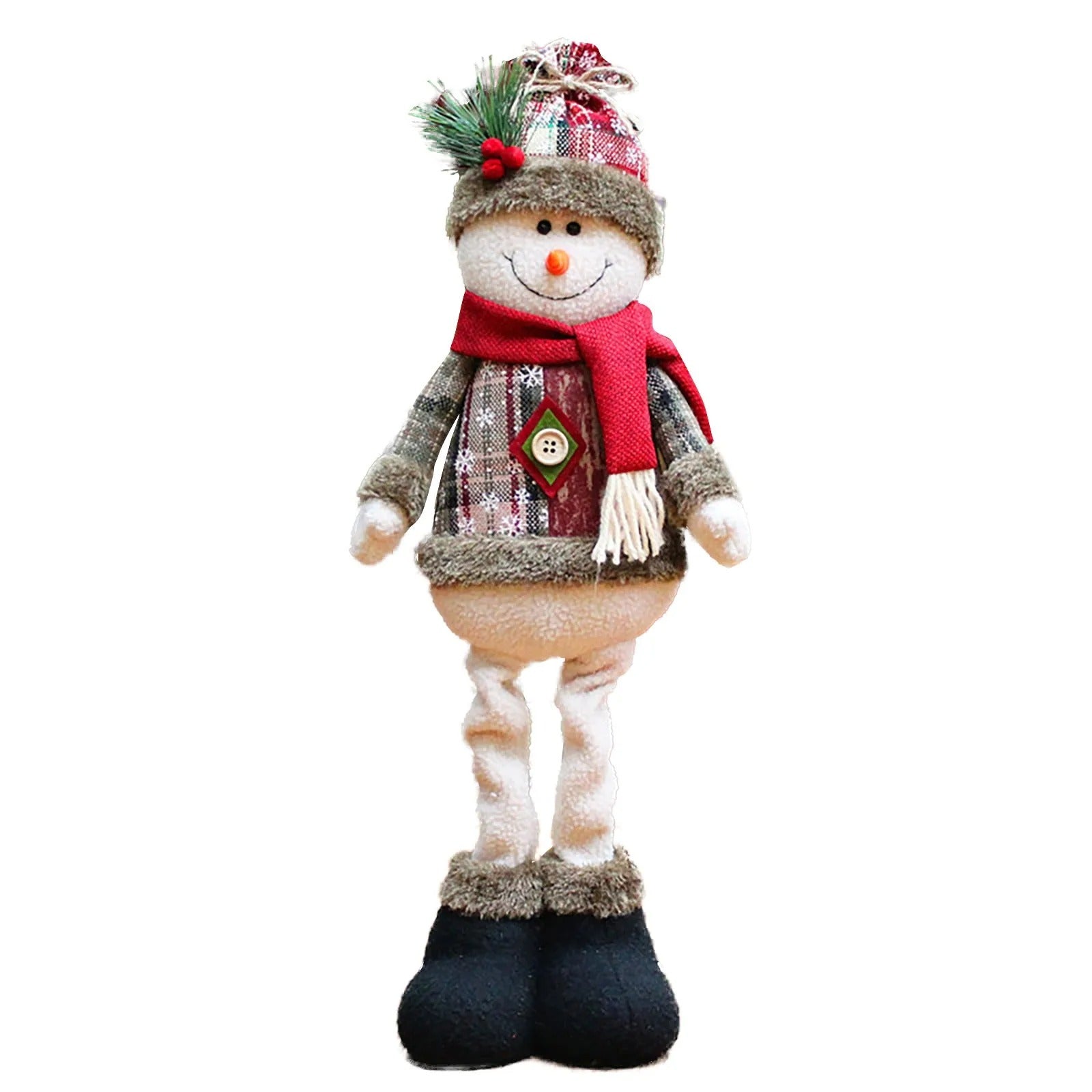3PCS Christmas Decorative Dolls – Santa Claus, Snowman & Reindeer Standing Ornaments